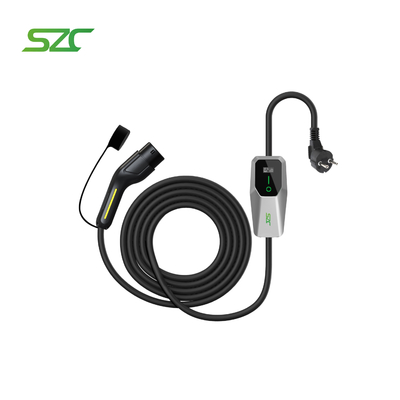 SZC 3.5 KW 1Phase Portable  EV Charger Type2 Home Use EU Plug For Tesla BYD Xpeng Charging