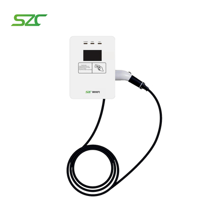 Customizable Type2 EU Plug SZC 7kW 11kW 22kW Beautiful Temper Glass EV Charger for Commercial in Indoor Parking Lots