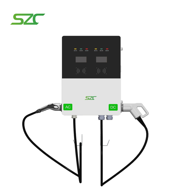Double Guns Double Screen OCPP SZC AC-DC Charger 42 kW Type2-CCS2 Commercial Floor-Stand Charging Station
