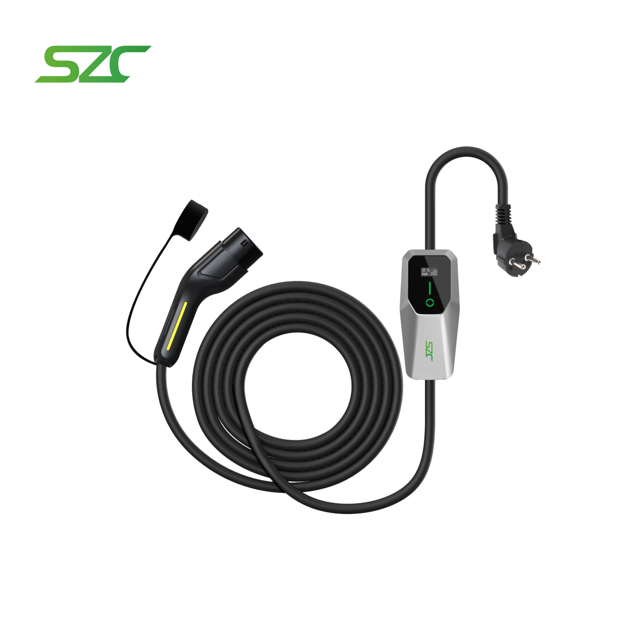 SZC 3.5 KW 1Phase Portable  EV Charger Type2 Home Use EU Plug For Tesla BYD Xpeng Charging
